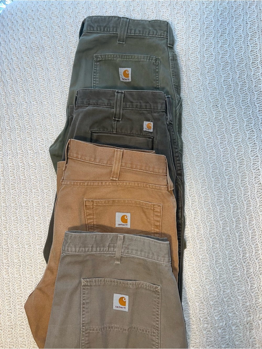 Carhartt Men's Cargo Pants Bundle - Olive, Dark Brown, Tan, Gray